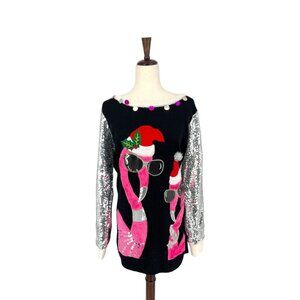 33 Degree Ugly Sweater Pink Flamingo | XL